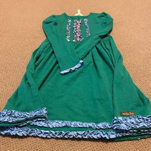 Size 8 Matilda Jane Green Ruffle Dress